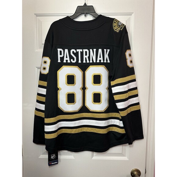 Size M Fanatics Boston Bruins 100 Year David Pastrnak 88 Breakaway Home Jersey - Picture 2 of 4